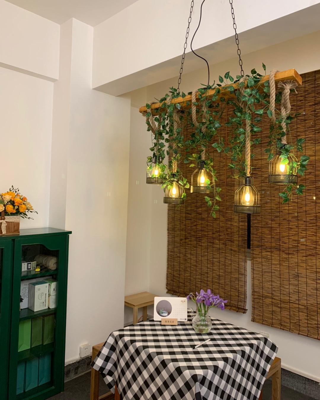 Rustic Wooden Chandelier - YIOSI