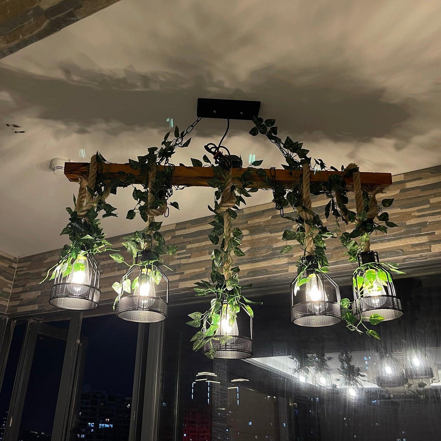 Rustic Wooden Chandelier - YIOSI