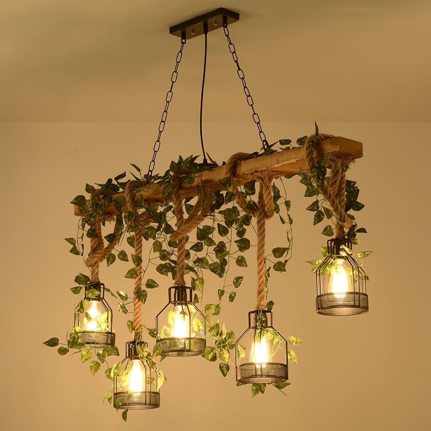 Rustic Wooden Chandelier - YIOSI