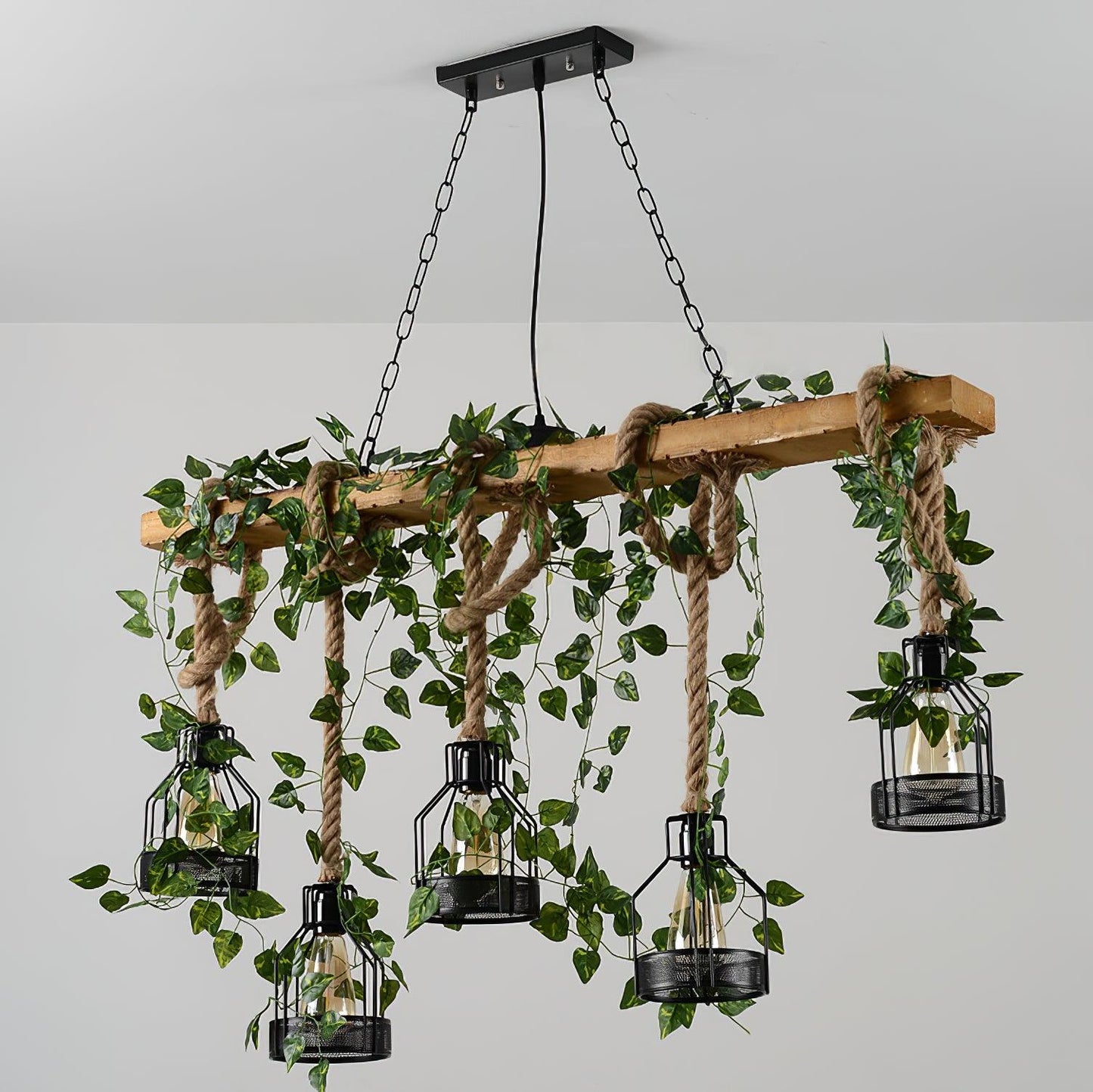 Rustic Wooden Chandelier - YIOSI