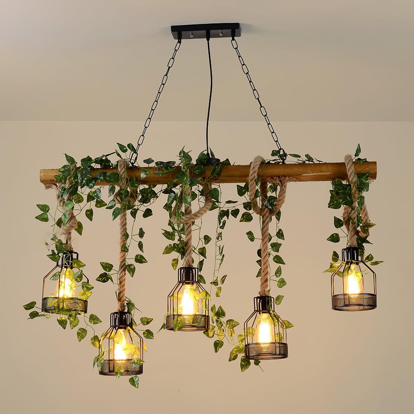 Rustic Wooden Chandelier - YIOSI