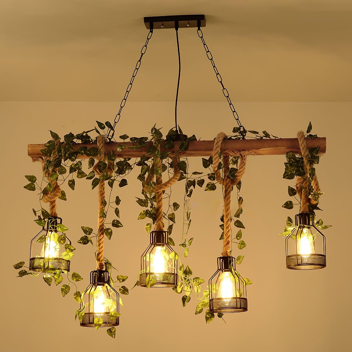 Rustic Wooden Chandelier - YIOSI