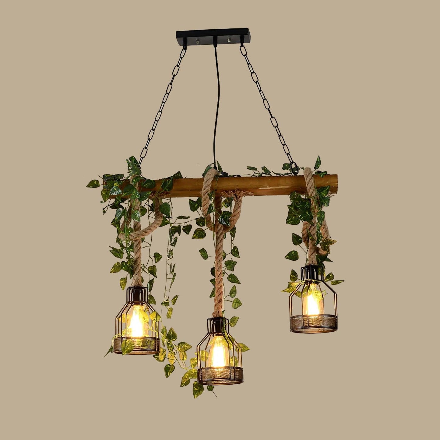 Rustic Wooden Chandelier - YIOSI