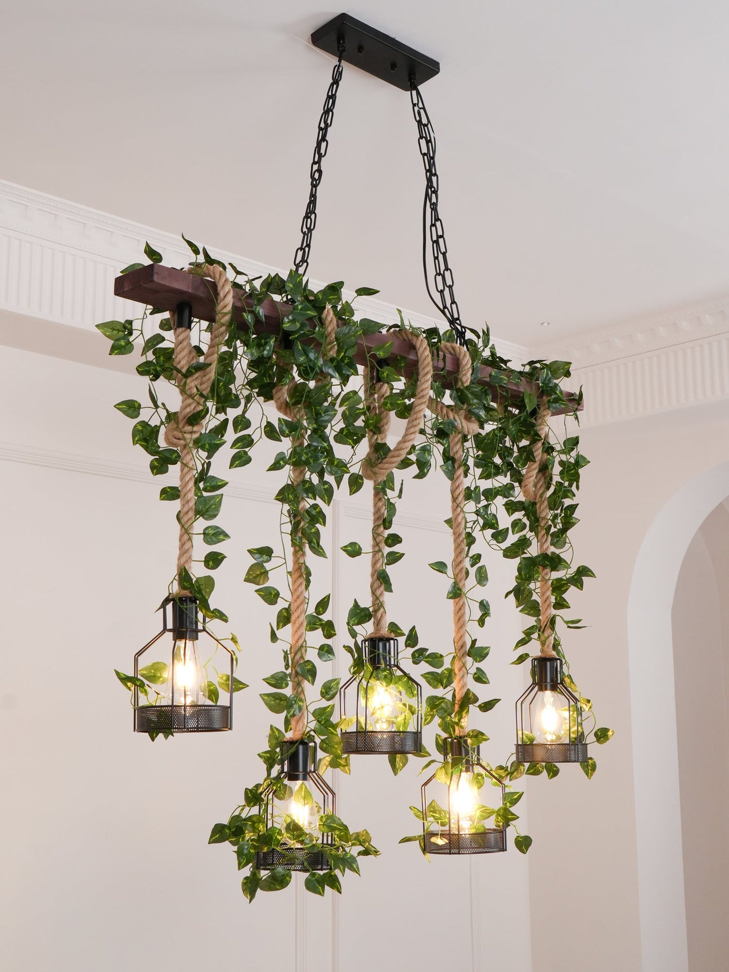 Rustic Wooden Chandelier - YIOSI