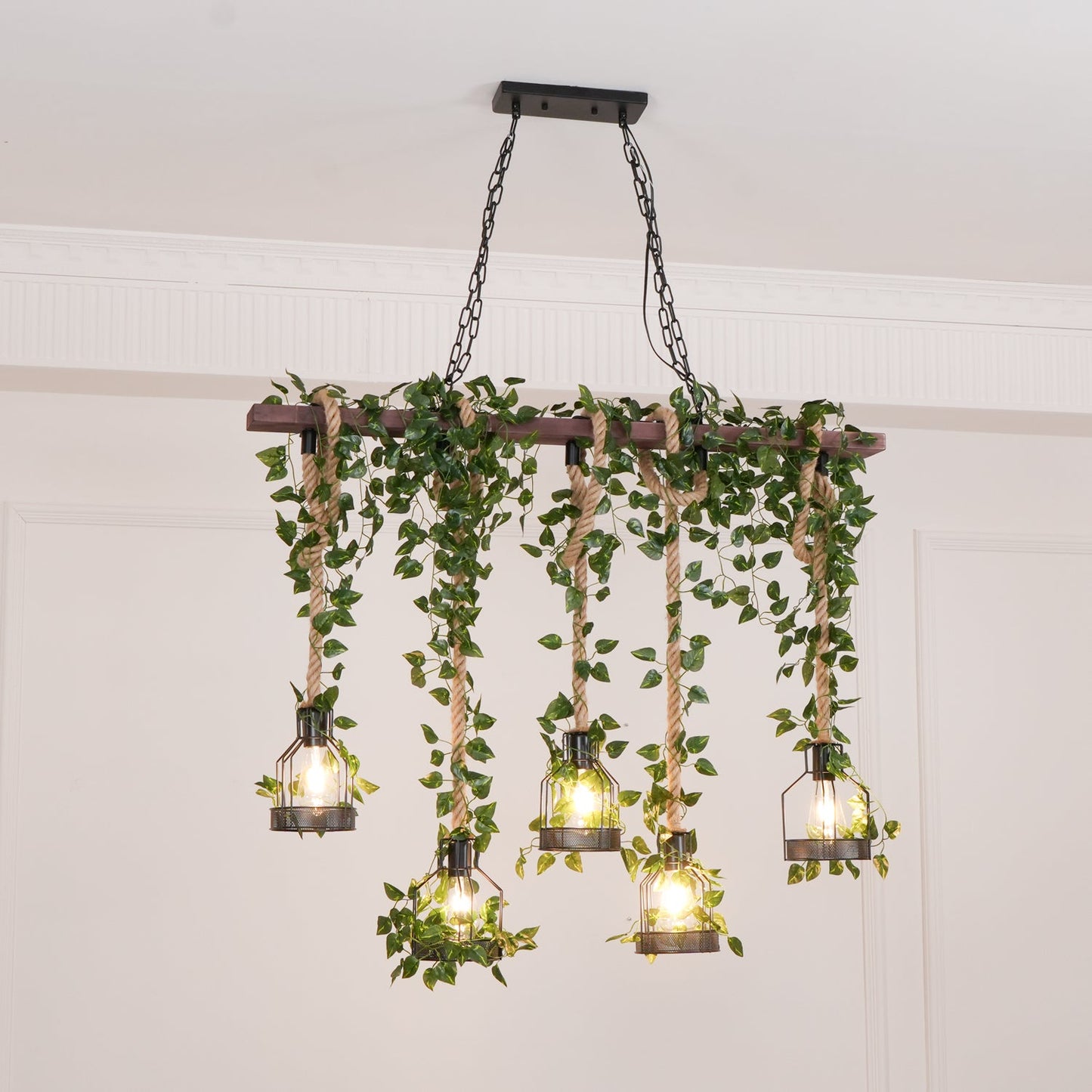 Rustic Wooden Chandelier - YIOSI
