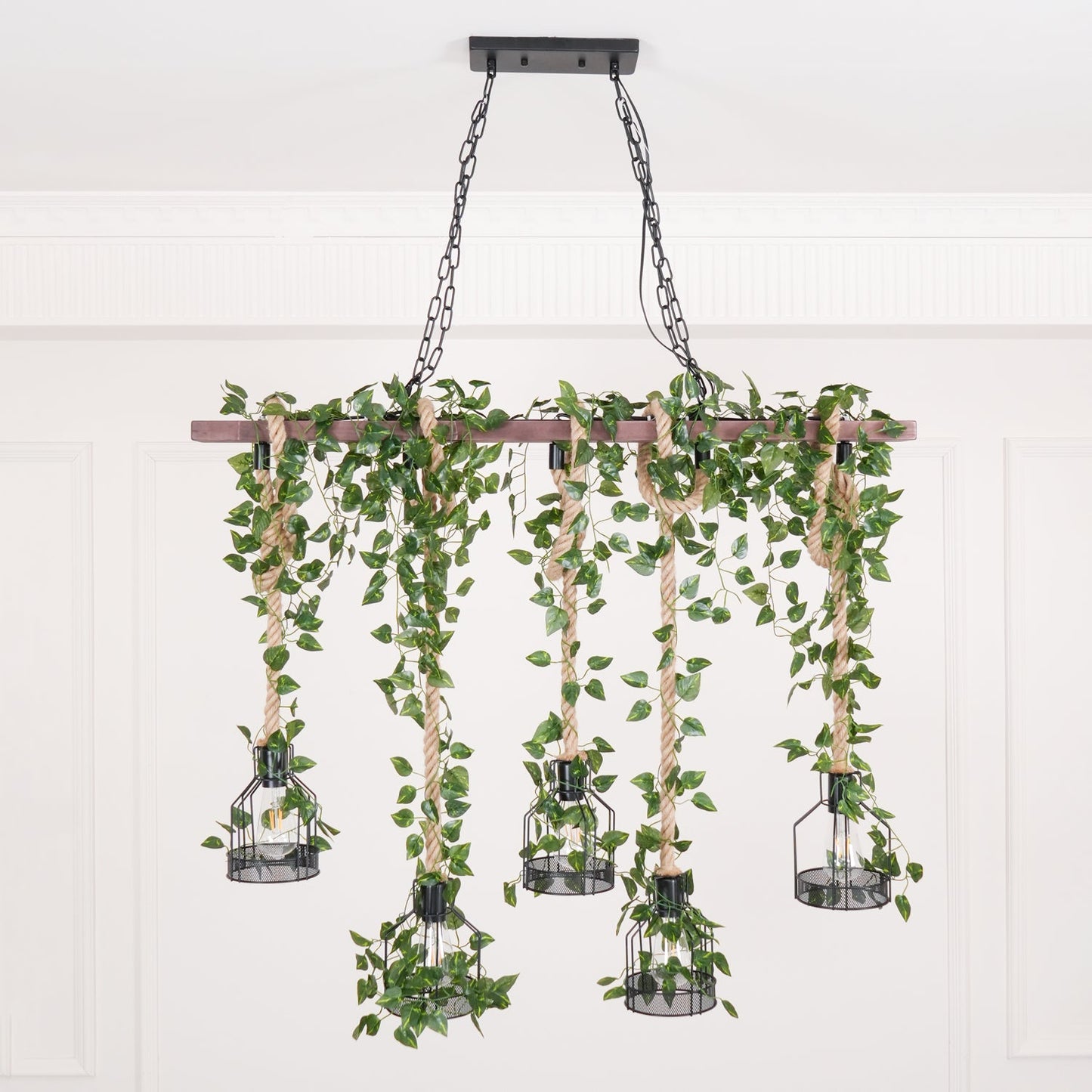 Rustic Wooden Chandelier - YIOSI