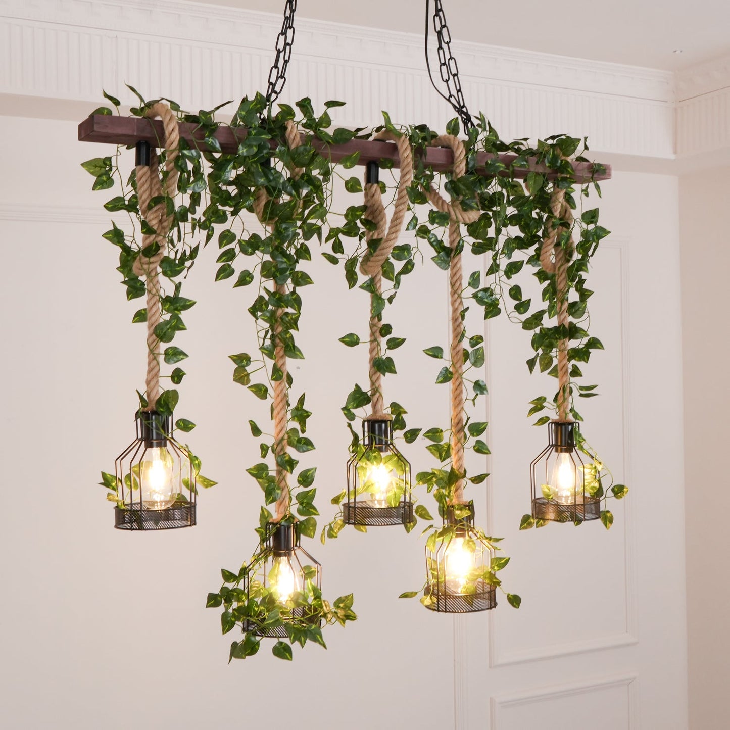 Rustic Wooden Chandelier - YIOSI
