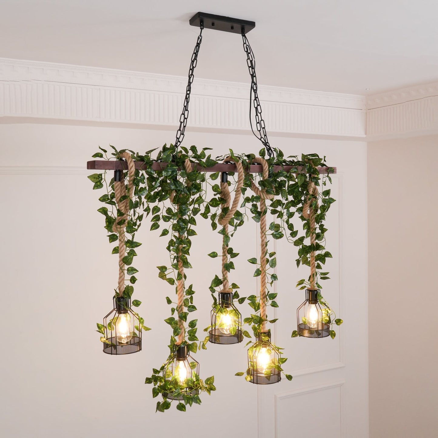 Rustic Wooden Chandelier - YIOSI