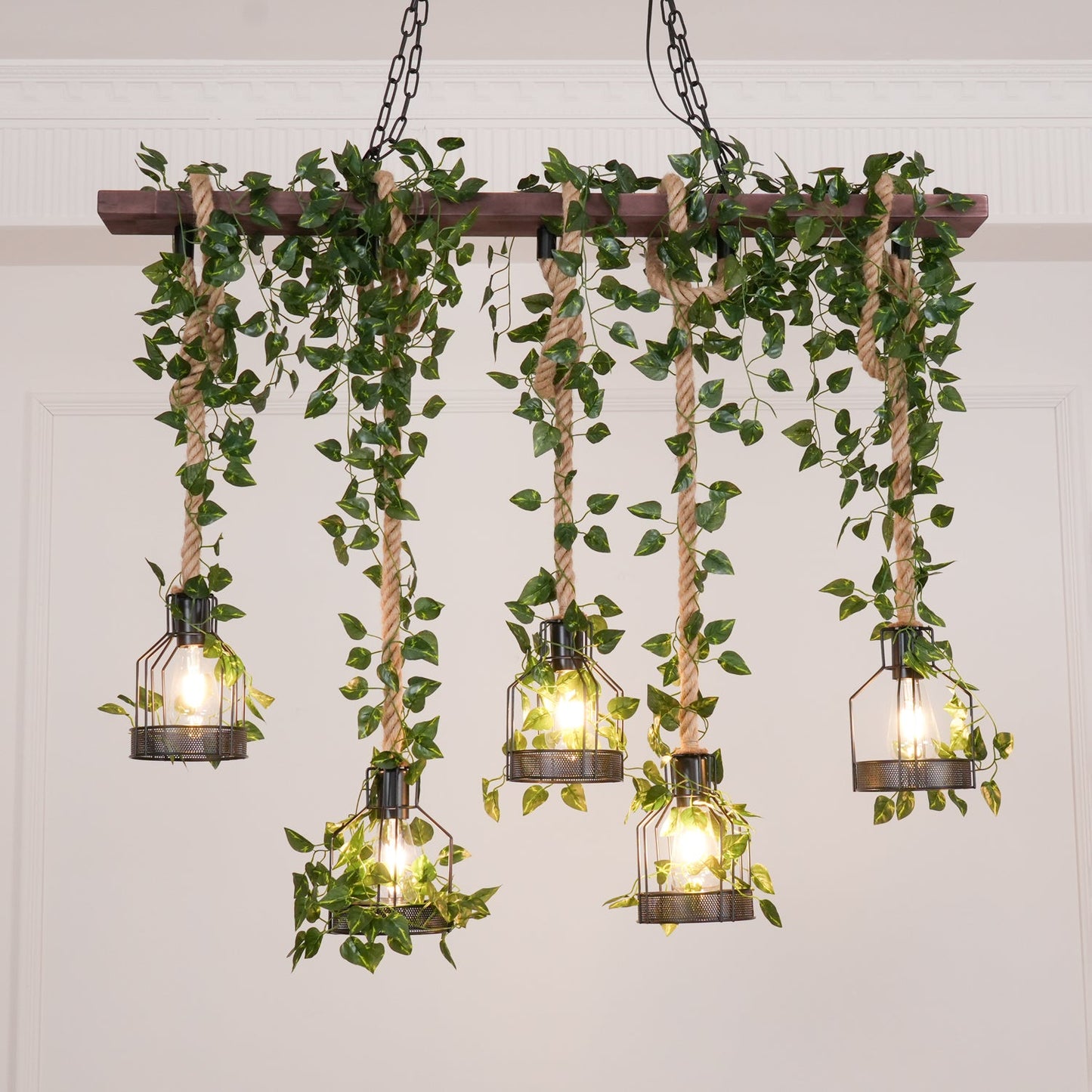 Rustic Wooden Chandelier - YIOSI