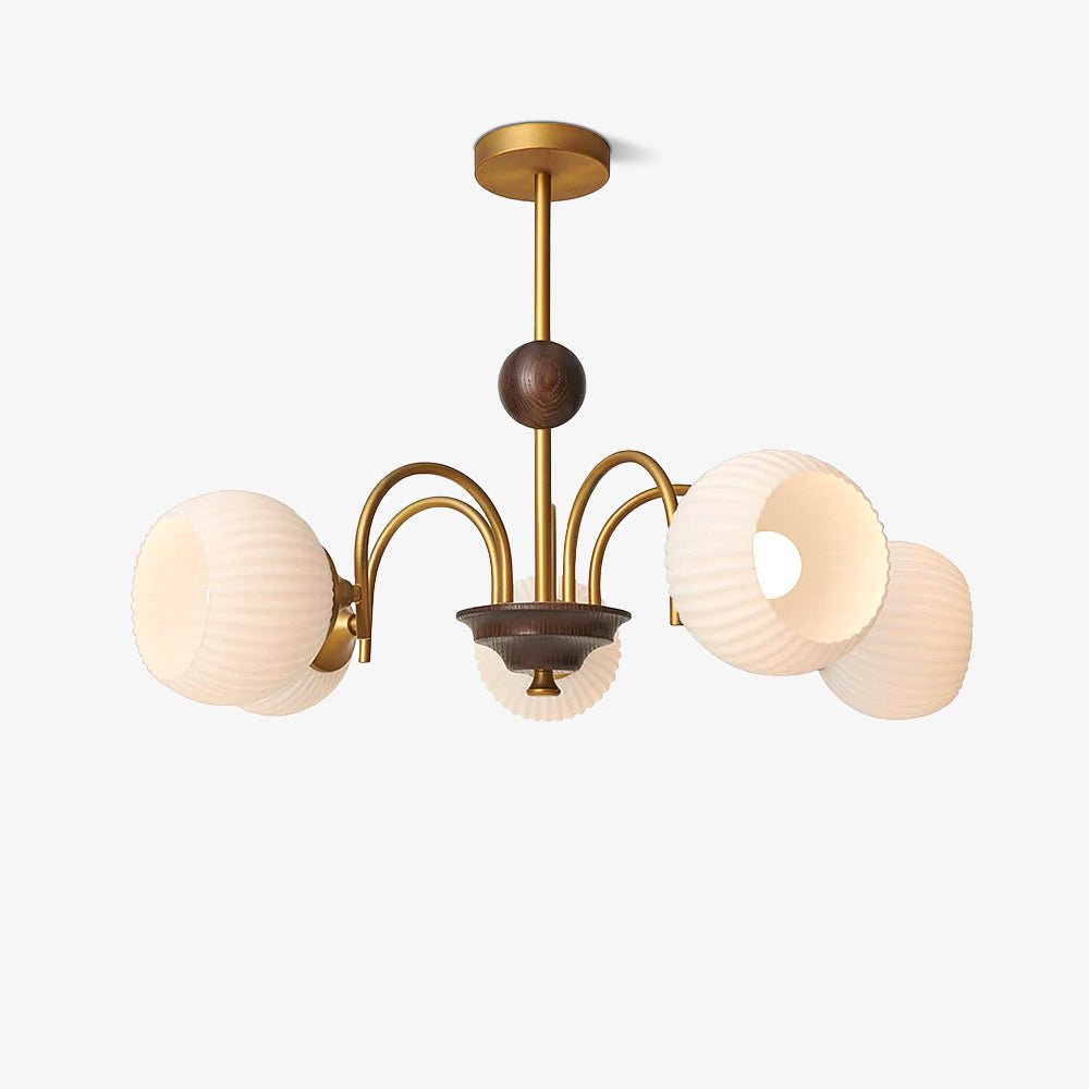 Sculptural Glass Ribbed Chandelier - YIOSI