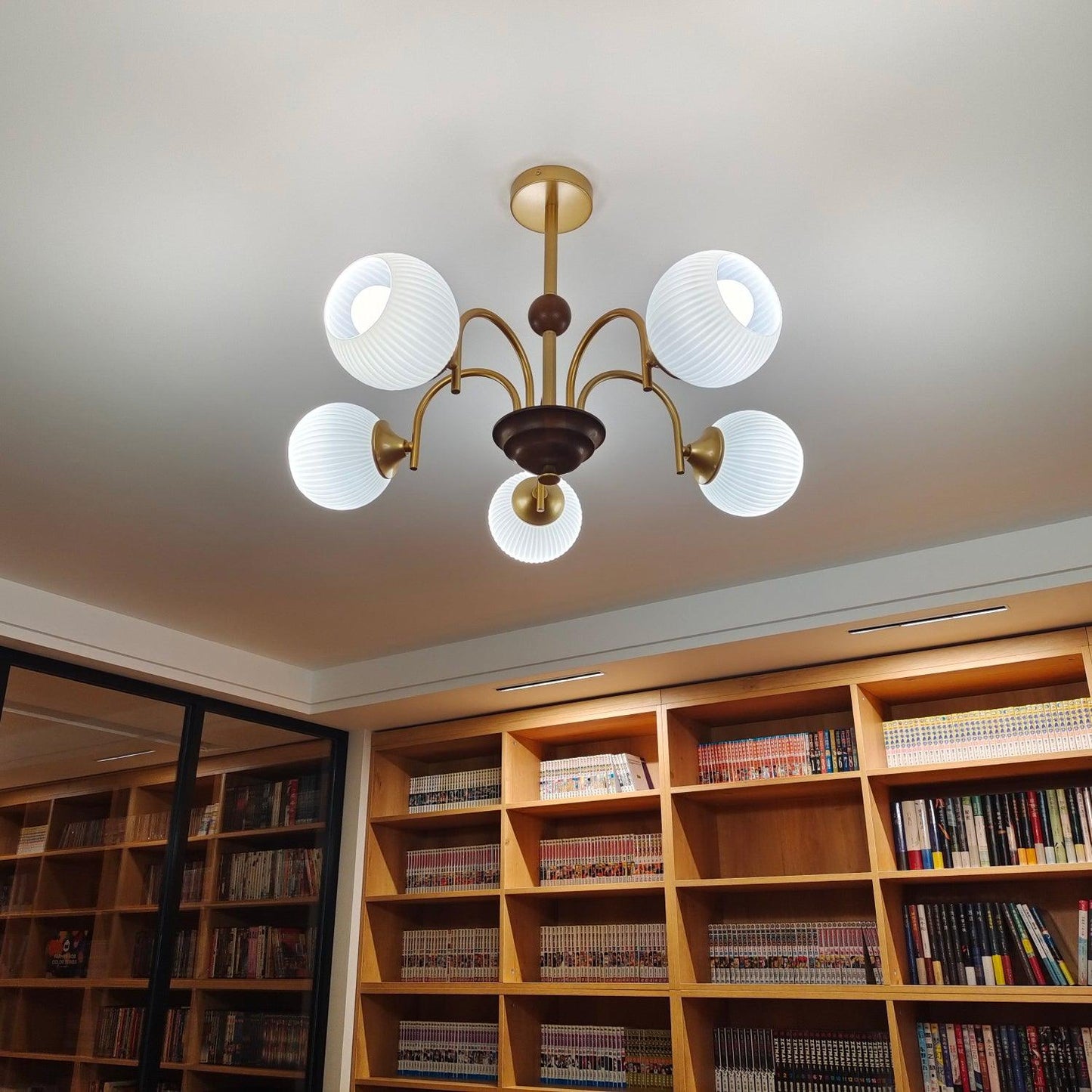 Sculptural Glass Ribbed Chandelier - YIOSI