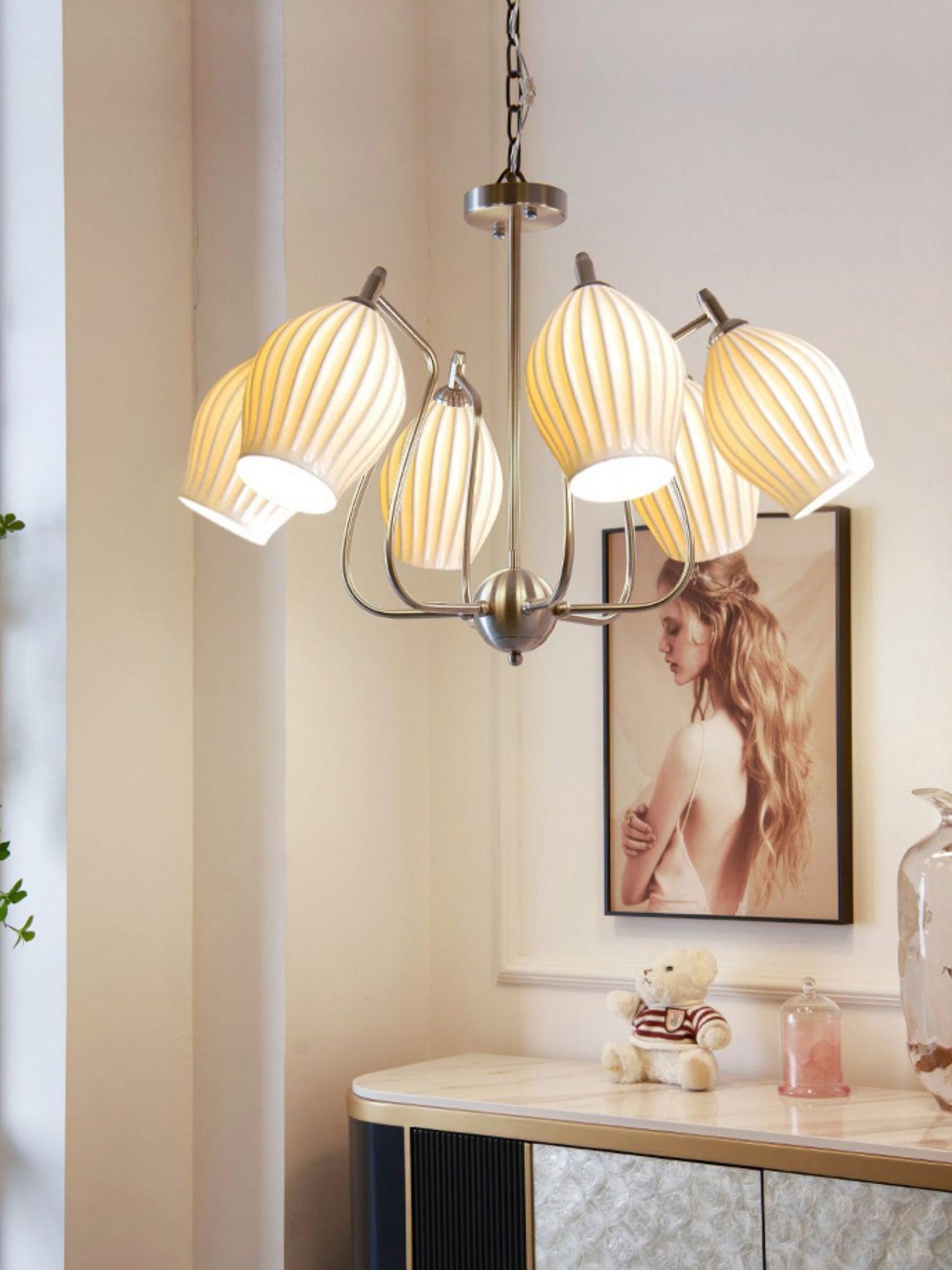 Ceramic Ribbed Chandelier - YIOSI