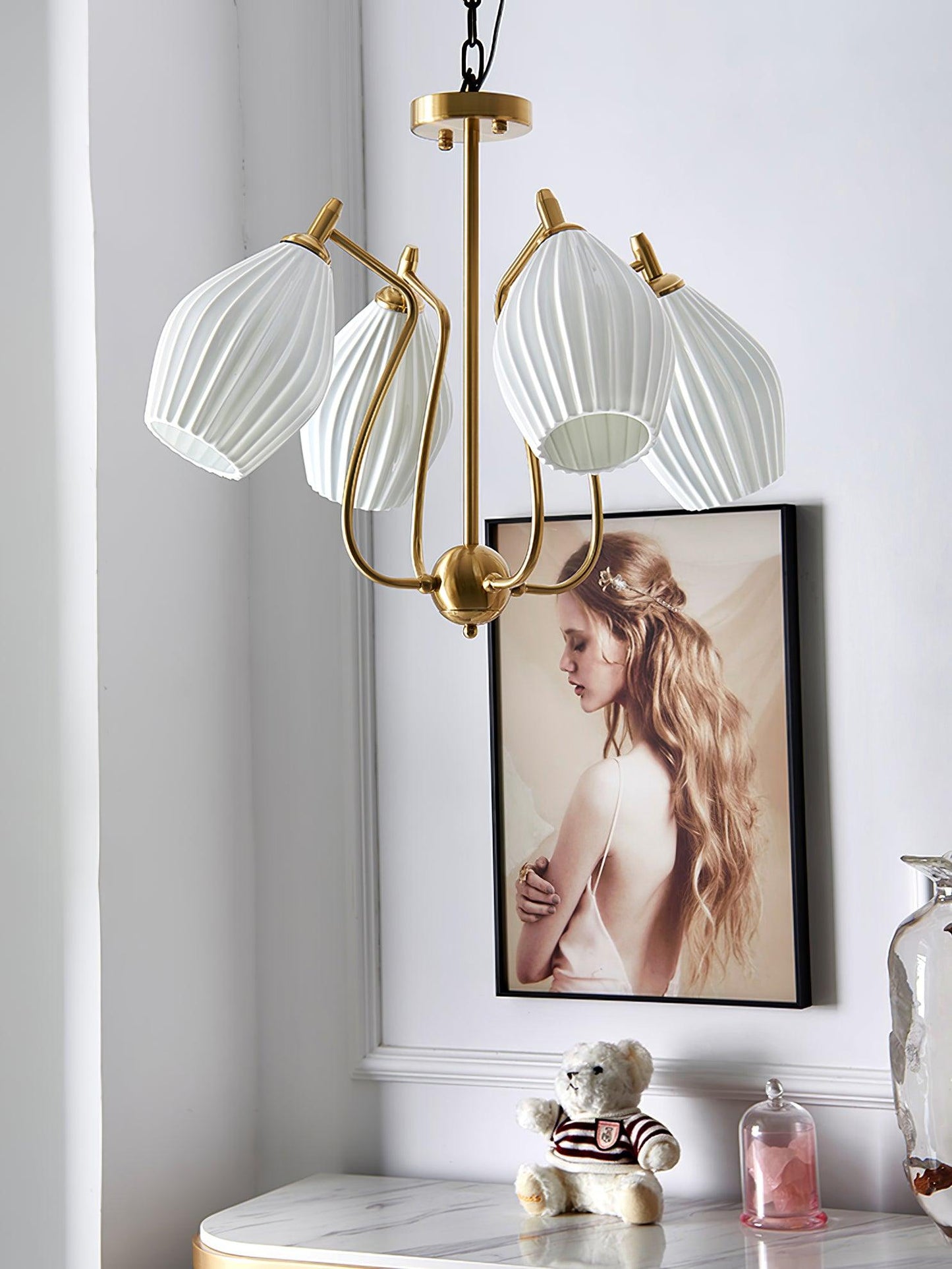 Ceramic Ribbed Chandelier - YIOSI