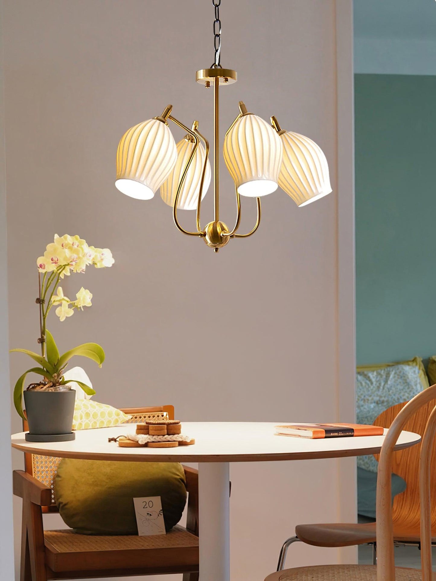 Ceramic Ribbed Chandelier - YIOSI