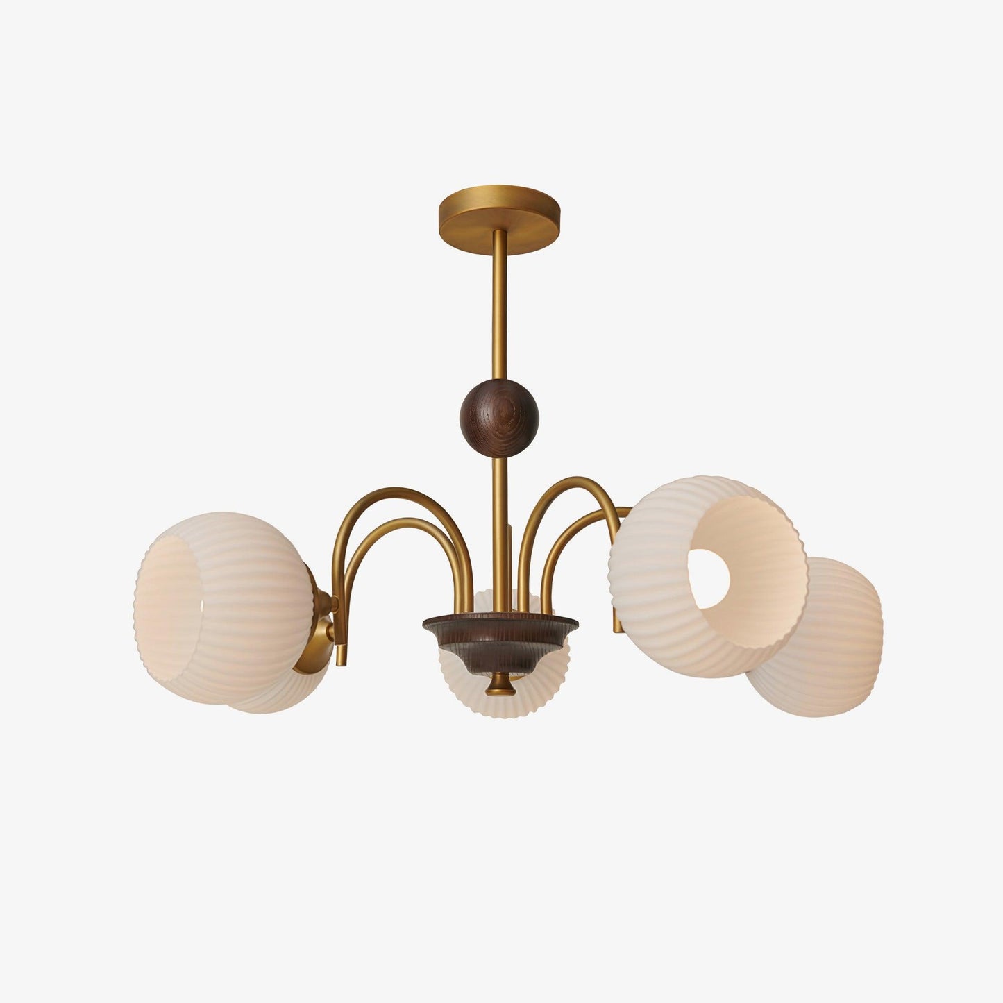 Sculptural Glass Ribbed Chandelier - YIOSI