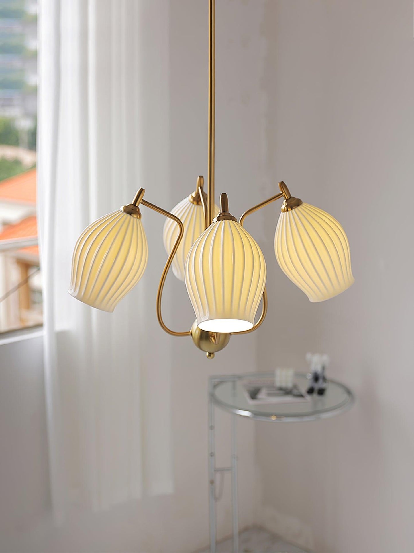 Ceramic Ribbed Chandelier - YIOSI