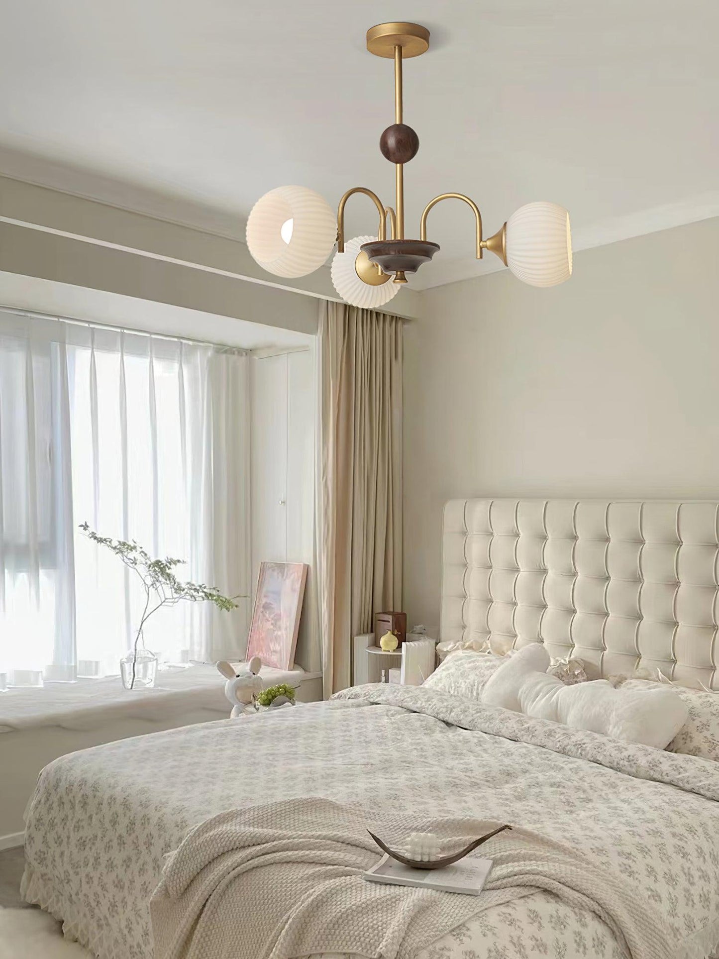 Sculptural Glass Ribbed Chandelier - YIOSI