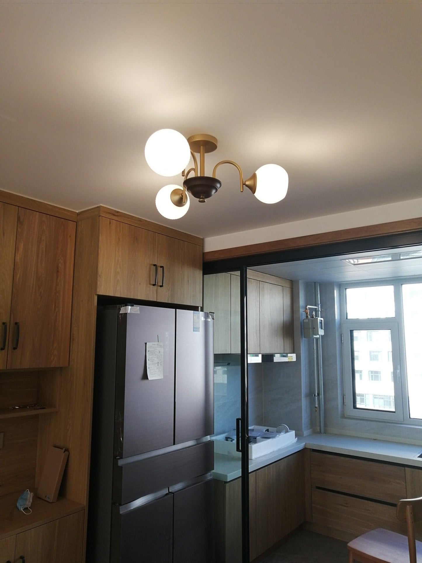 Sculptural Glass Ribbed Chandelier - YIOSI