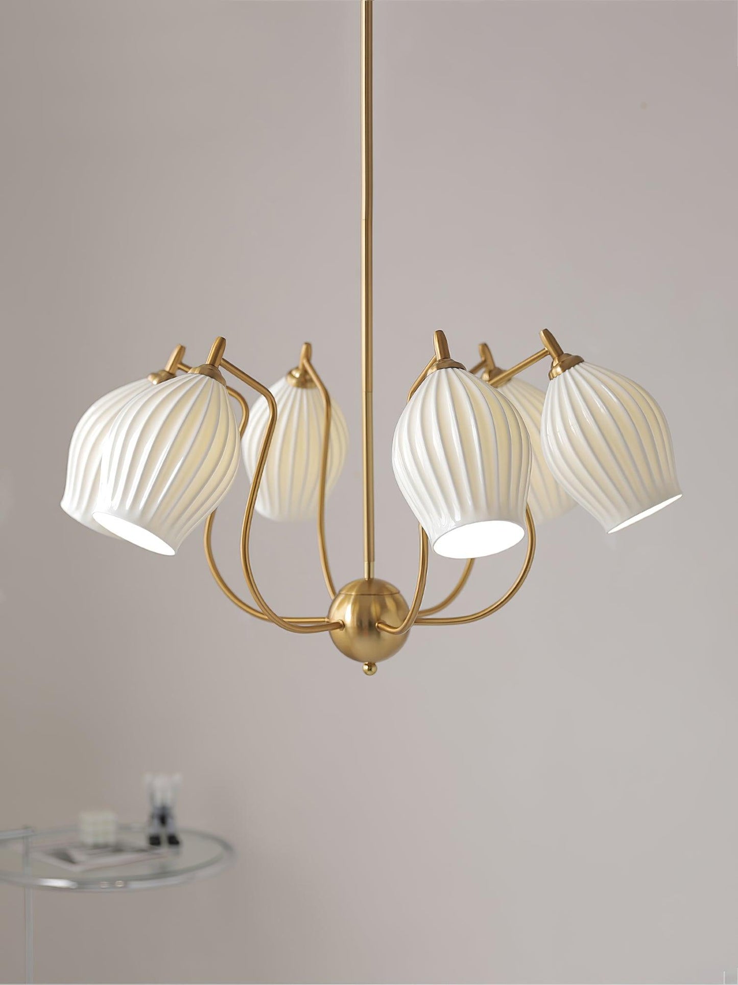 Ceramic Ribbed Chandelier - YIOSI