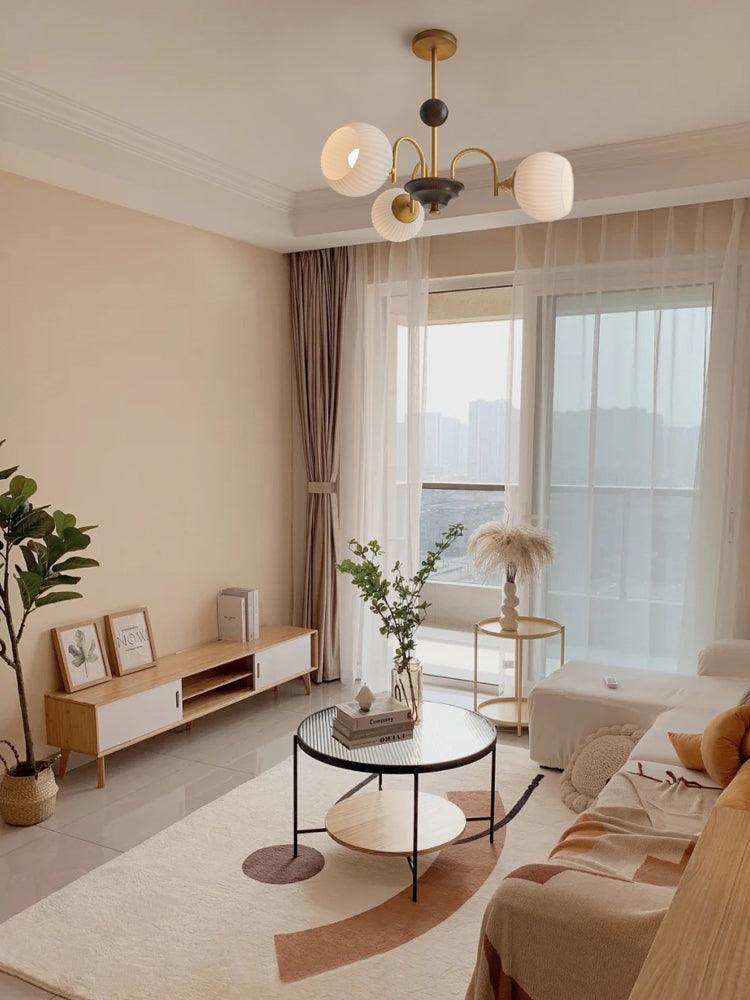 Sculptural Glass Ribbed Chandelier - YIOSI