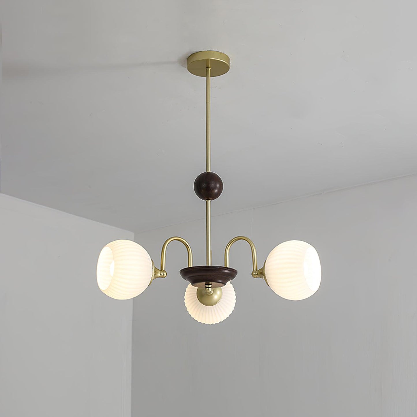 Sculptural Glass Ribbed Chandelier - YIOSI