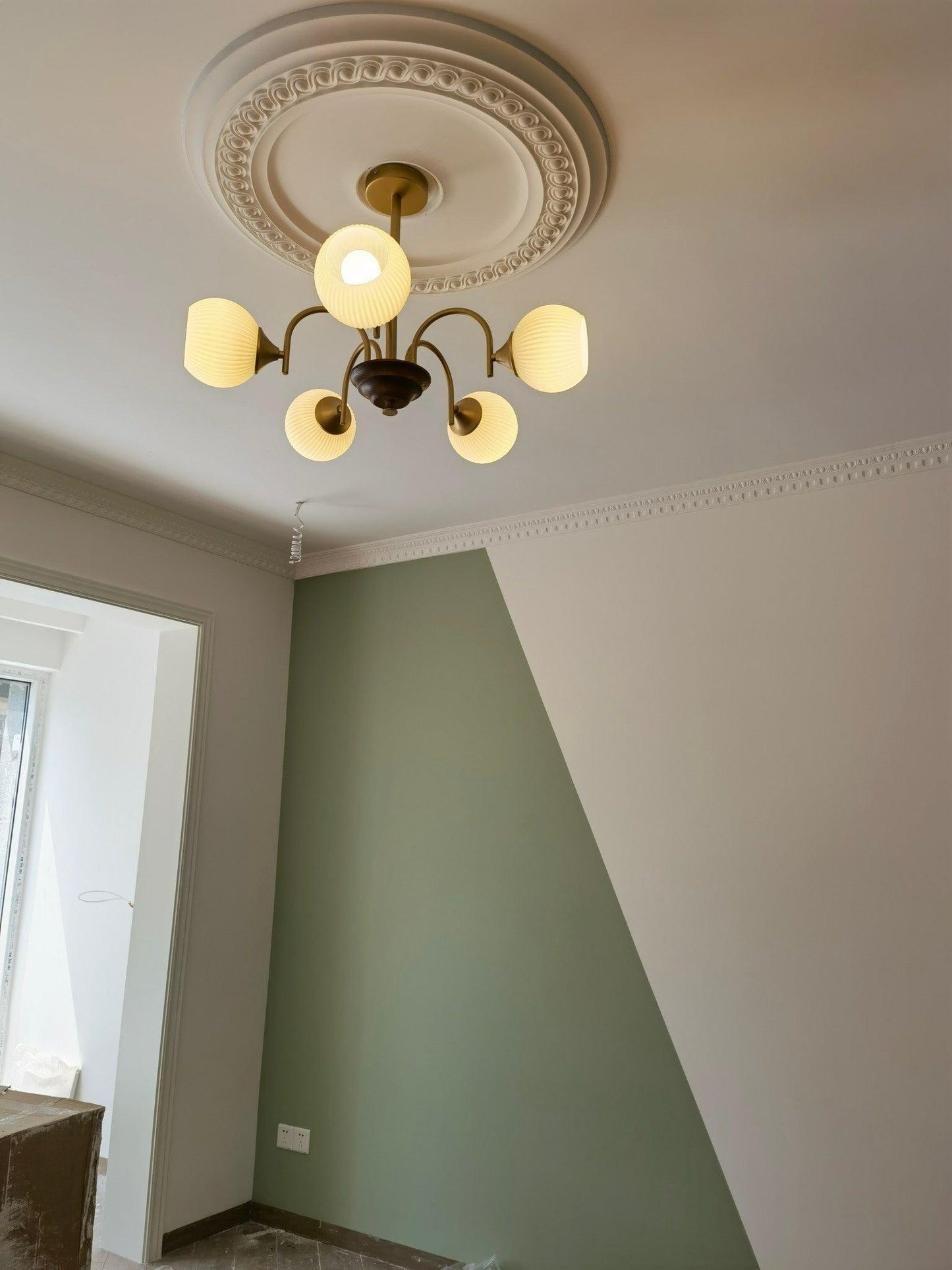 Sculptural Glass Ribbed Chandelier - YIOSI