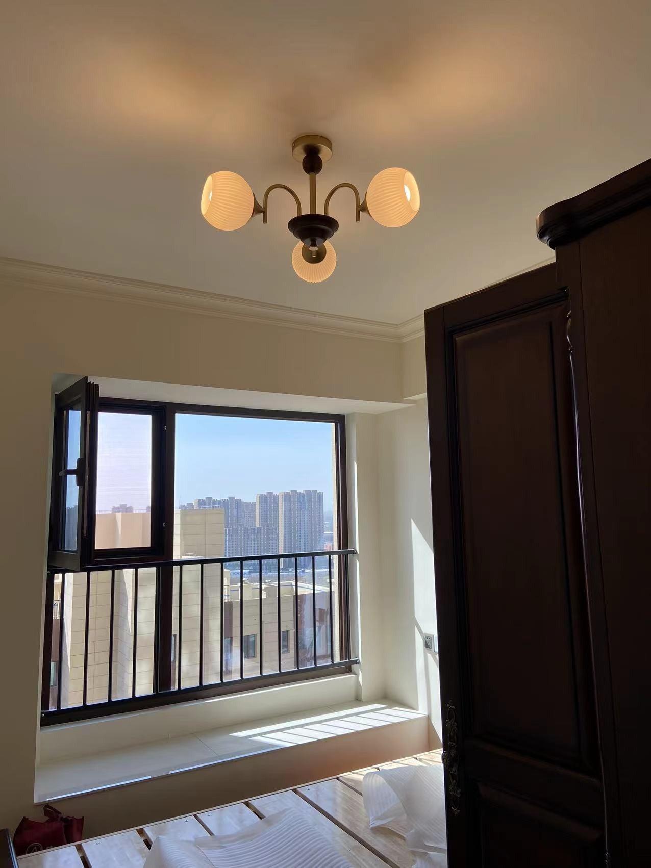 Sculptural Glass Ribbed Chandelier - YIOSI