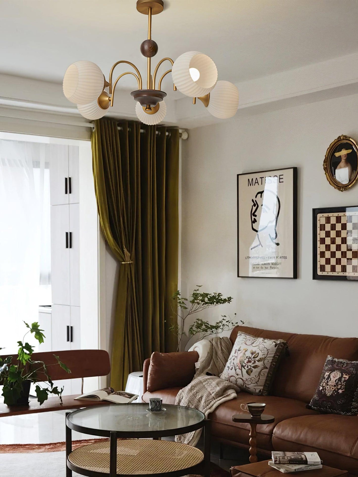 Sculptural Glass Ribbed Chandelier - YIOSI