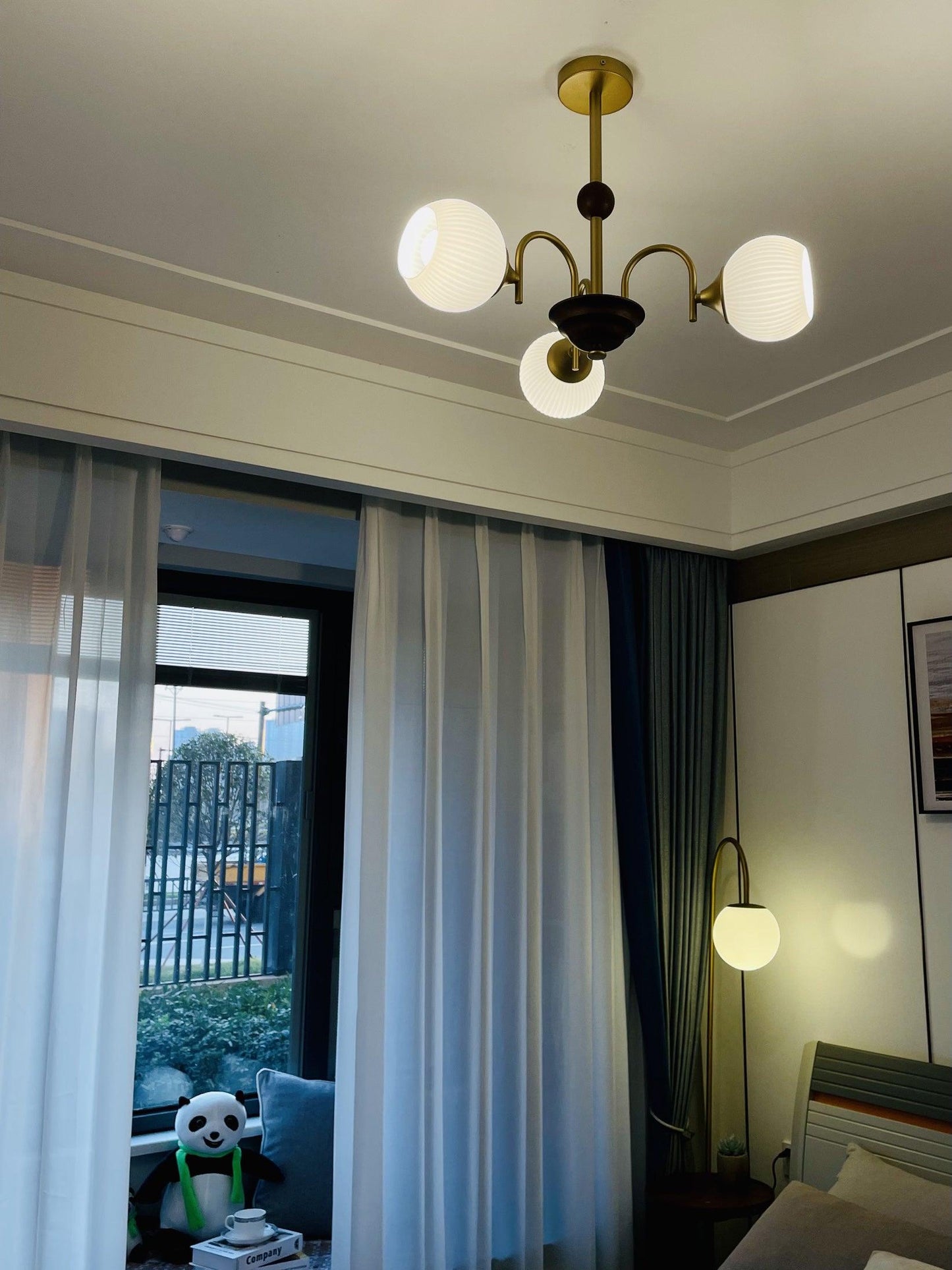 Sculptural Glass Ribbed Chandelier - YIOSI