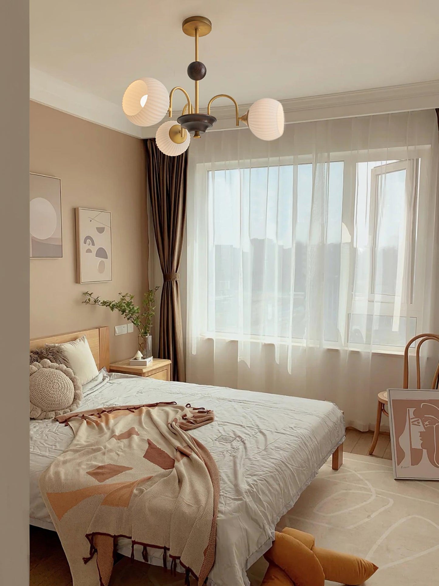 Sculptural Glass Ribbed Chandelier - YIOSI