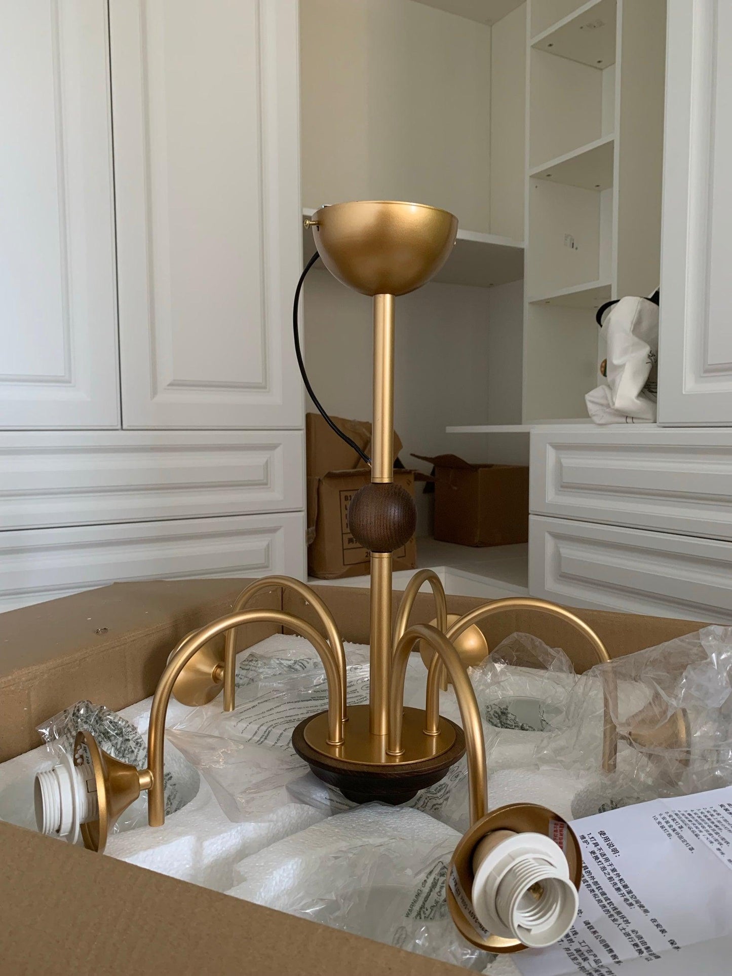 Sculptural Glass Ribbed Chandelier - YIOSI