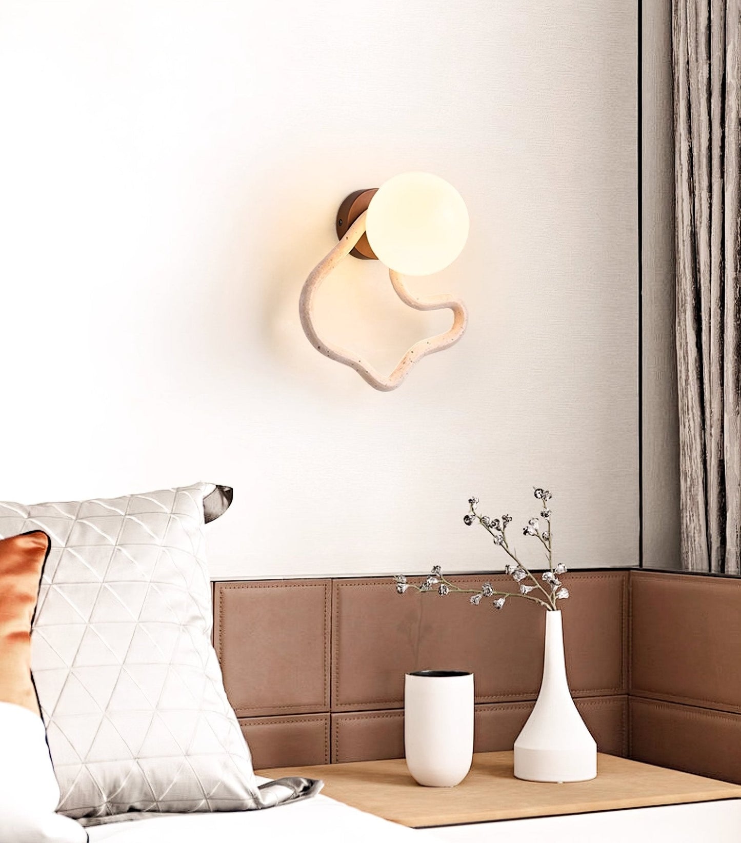 Serpentine Travertine Wall Sconce - YIOSI