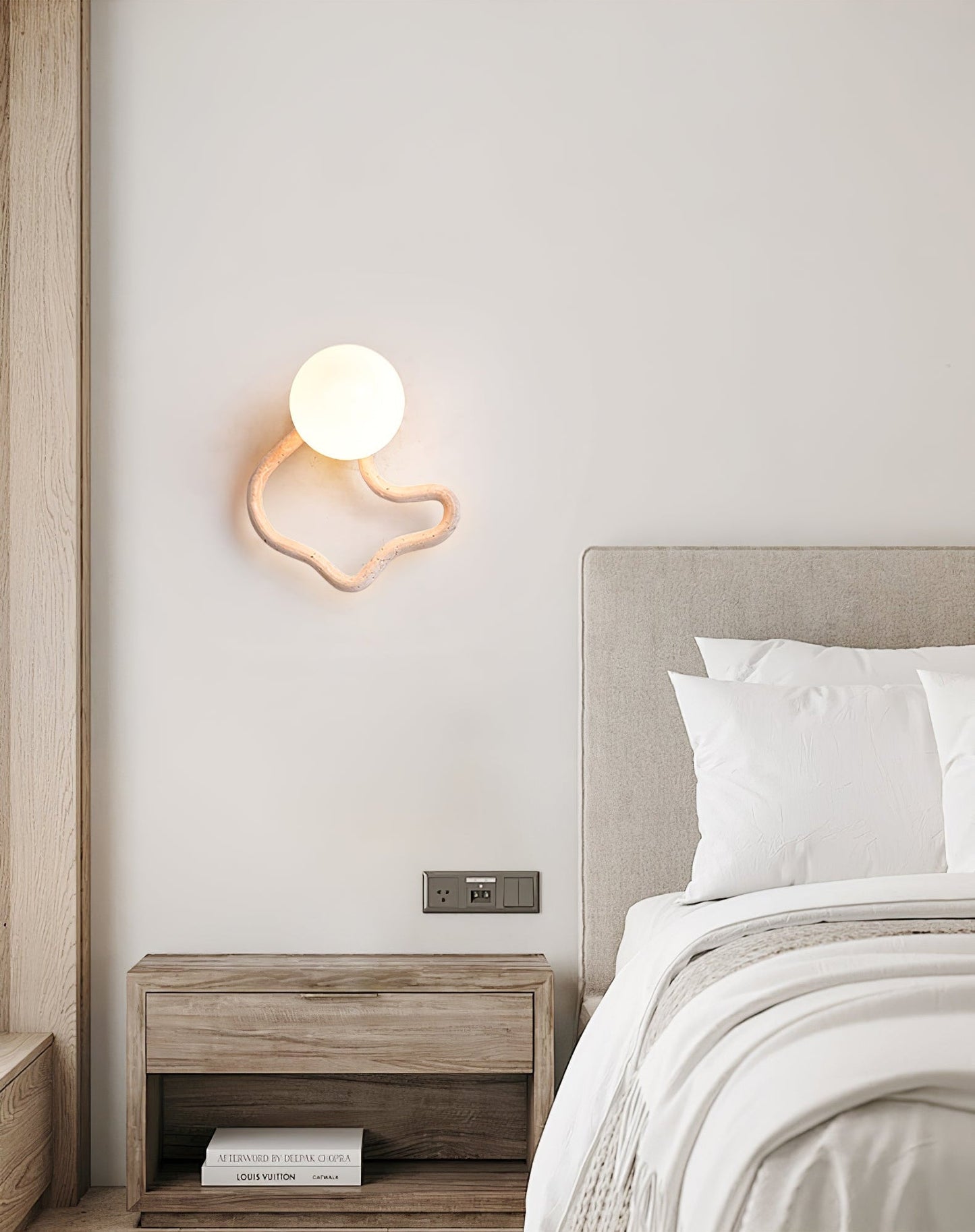 Serpentine Travertine Wall Sconce - YIOSI