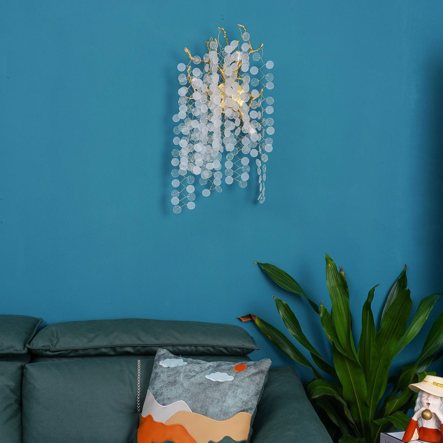 Shiro Noda Brass & Clear Crystal Wall Lamp – Handcrafted Elegance