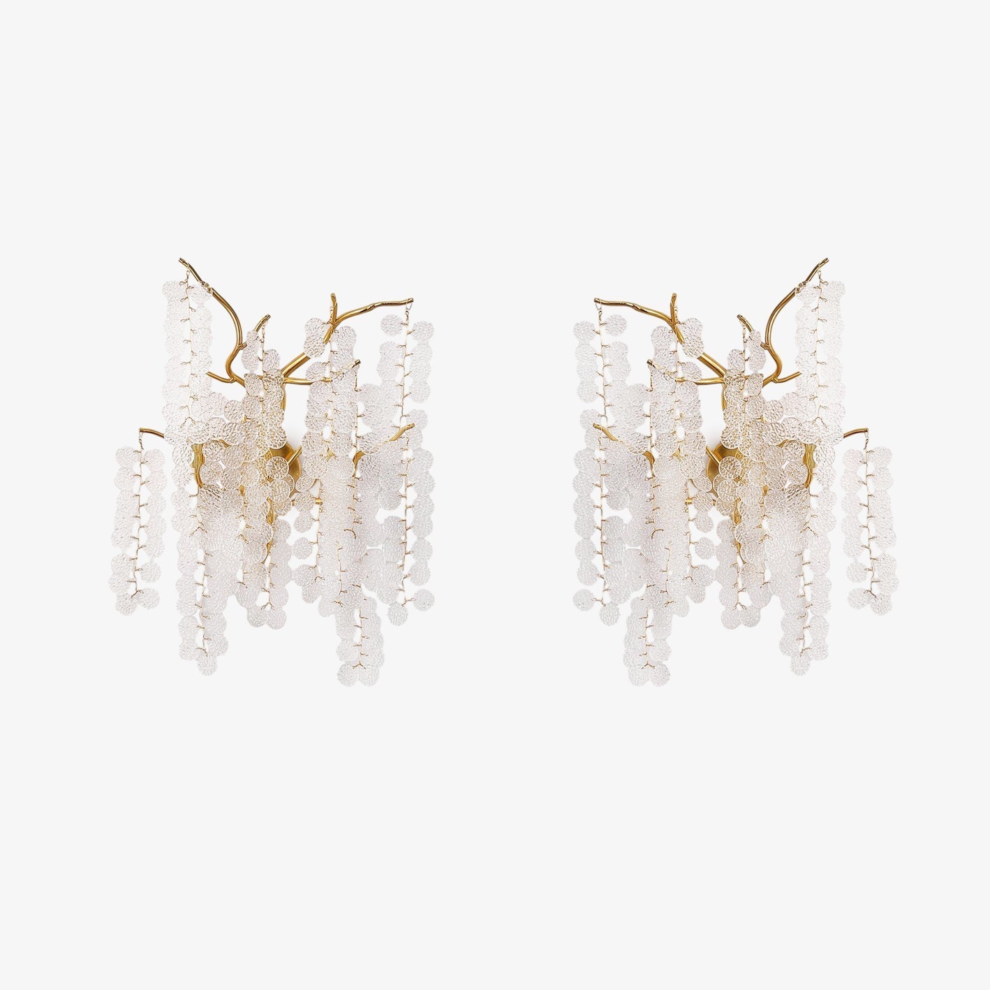 Shiro Noda Brass & Clear Crystal Wall Lamp – Handcrafted Elegance