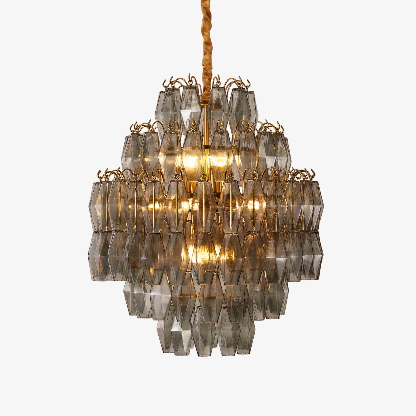 Smoke Gray Prism Round Chandelier - YIOSI