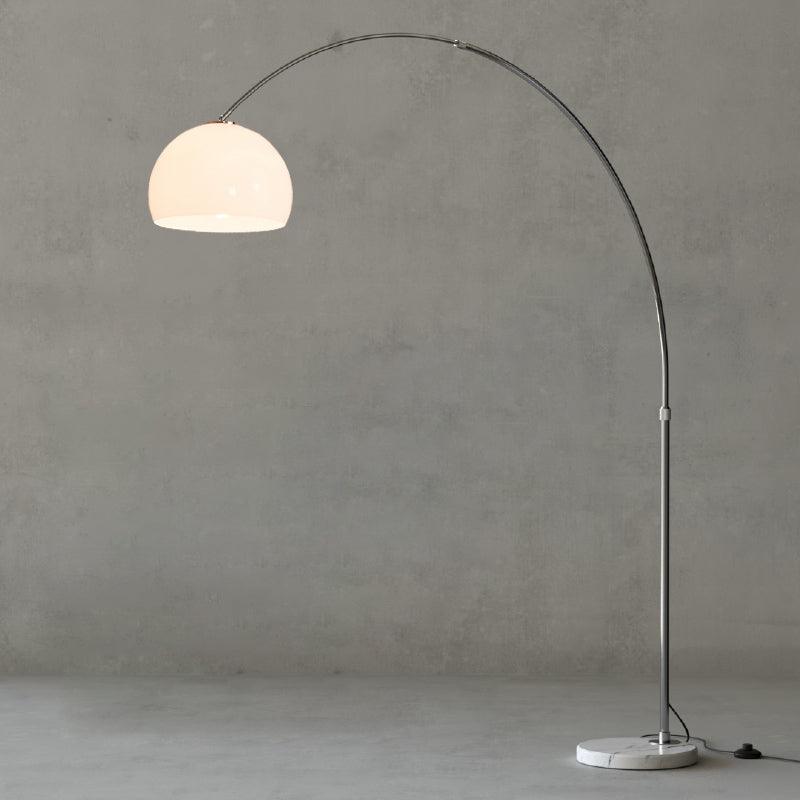 Sneedville Arched Floor Lamp with Marble Base, Adjustable Height