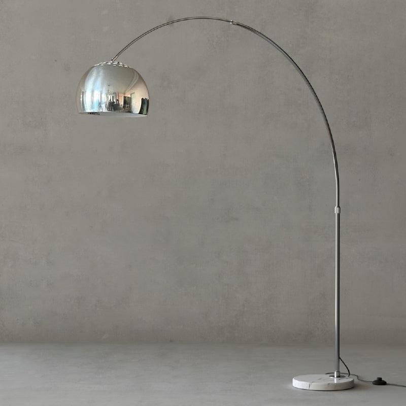 Sneedville Arched Floor Lamp with Marble Base, Adjustable Height