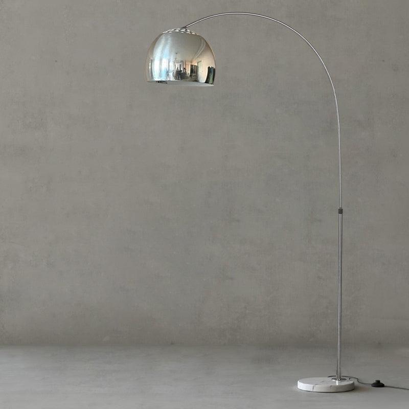 Sneedville Arched Floor Lamp with Marble Base, Adjustable Height