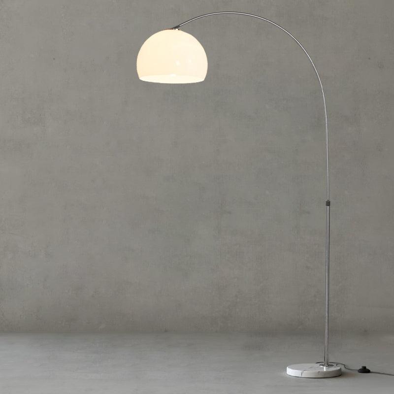 Sneedville Arched Floor Lamp with Marble Base, Adjustable Height