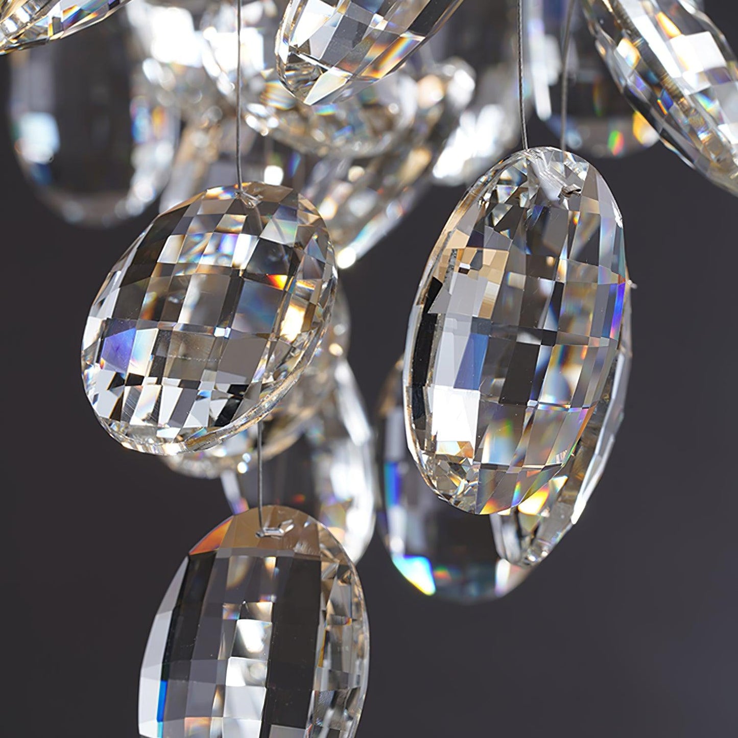 Sofia Brass Clear Crystal Round Branch Chandelier LED