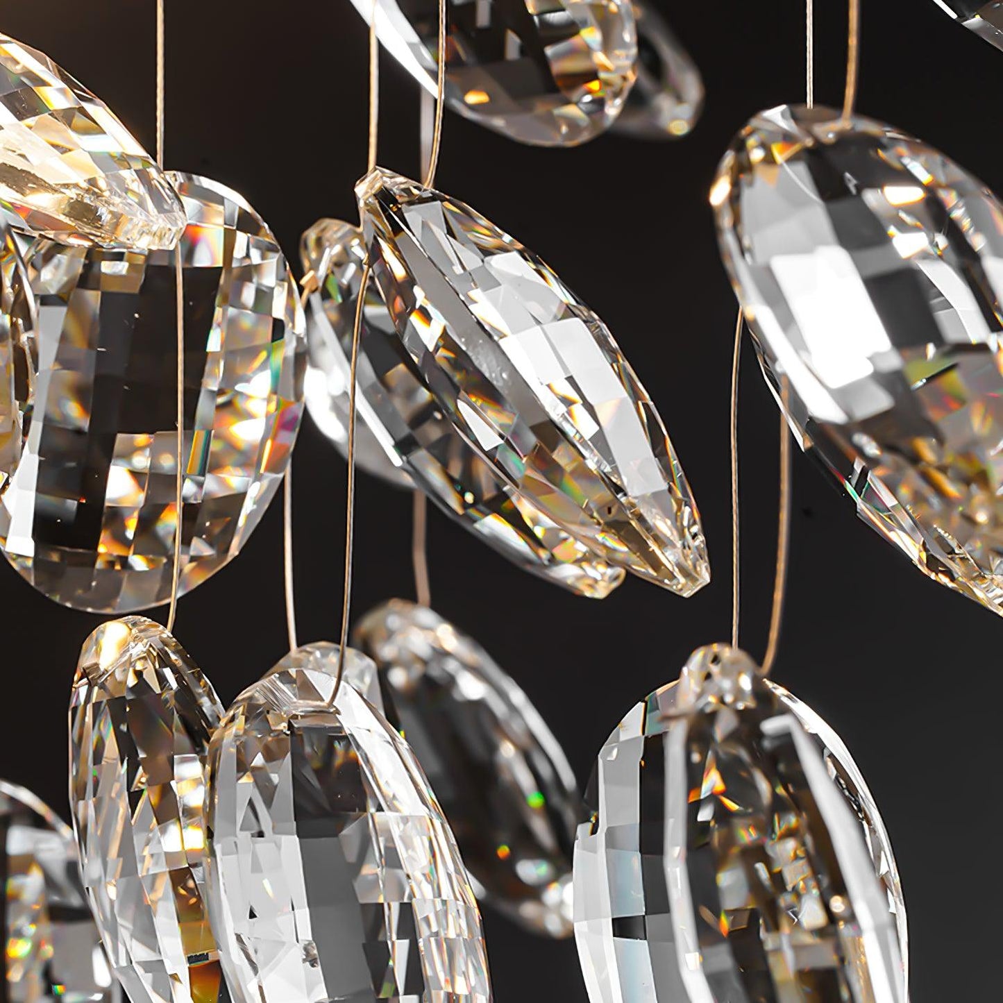 Sofia Brass Clear Crystal Round Branch Chandelier LED