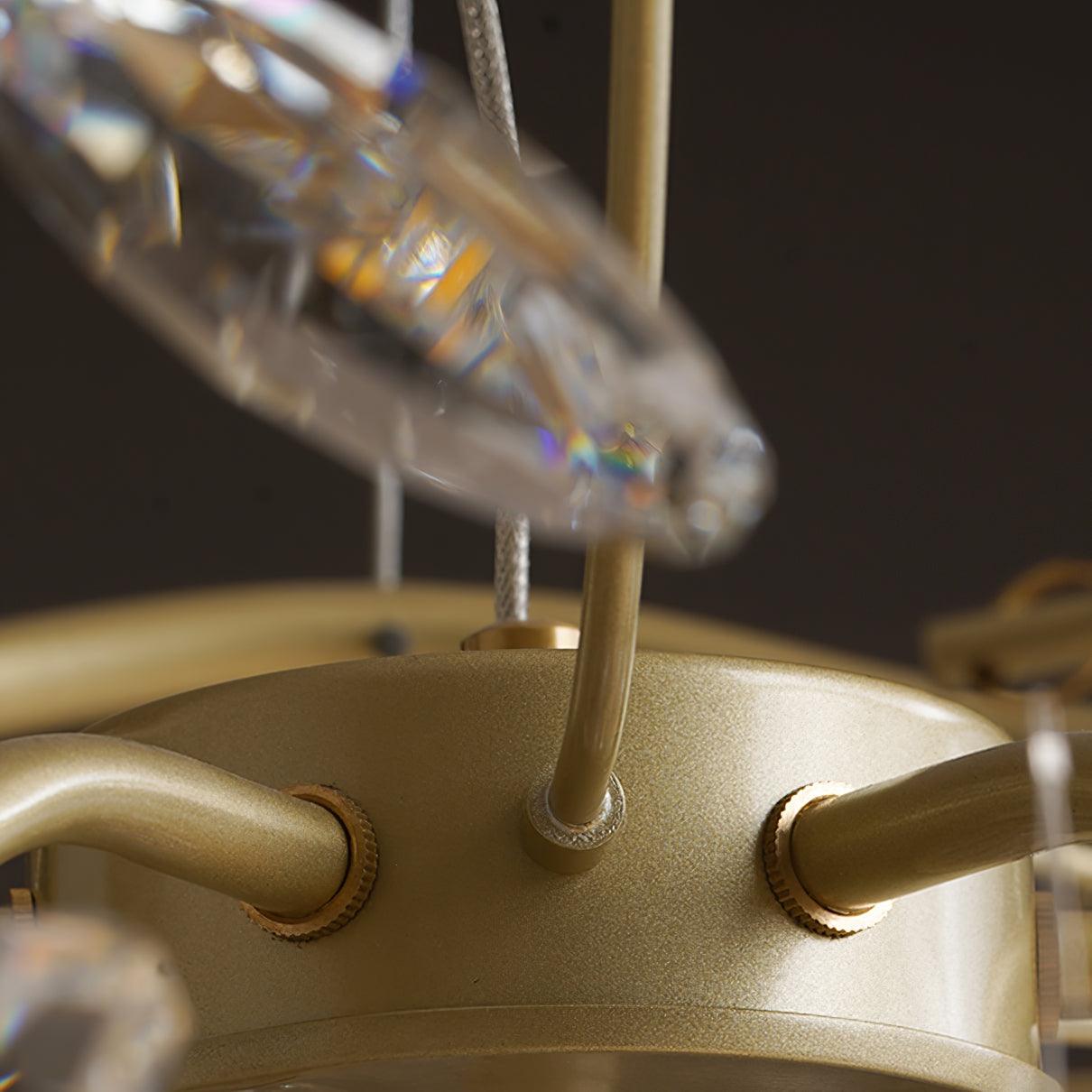 Sofia Brass Clear Crystal Round Branch Chandelier LED
