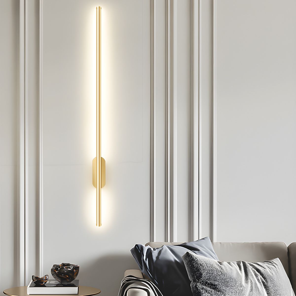 Seraphina Gold Black Linear LED Wall Sconce Modern Ambient Light