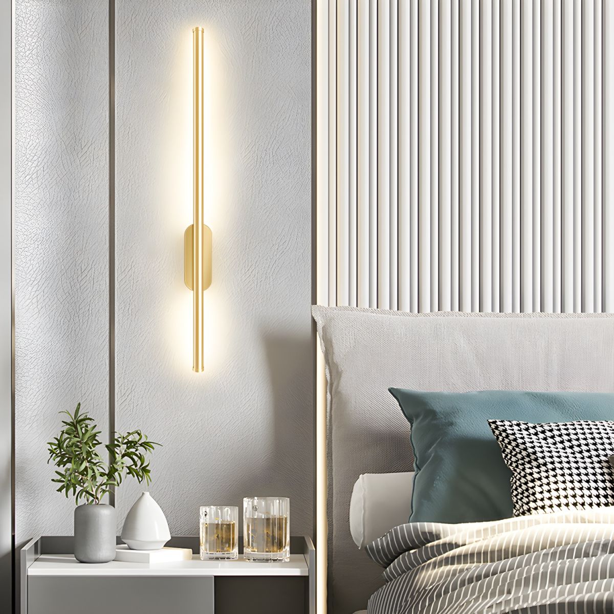 Seraphina Gold Black Linear LED Wall Sconce Modern Ambient Light