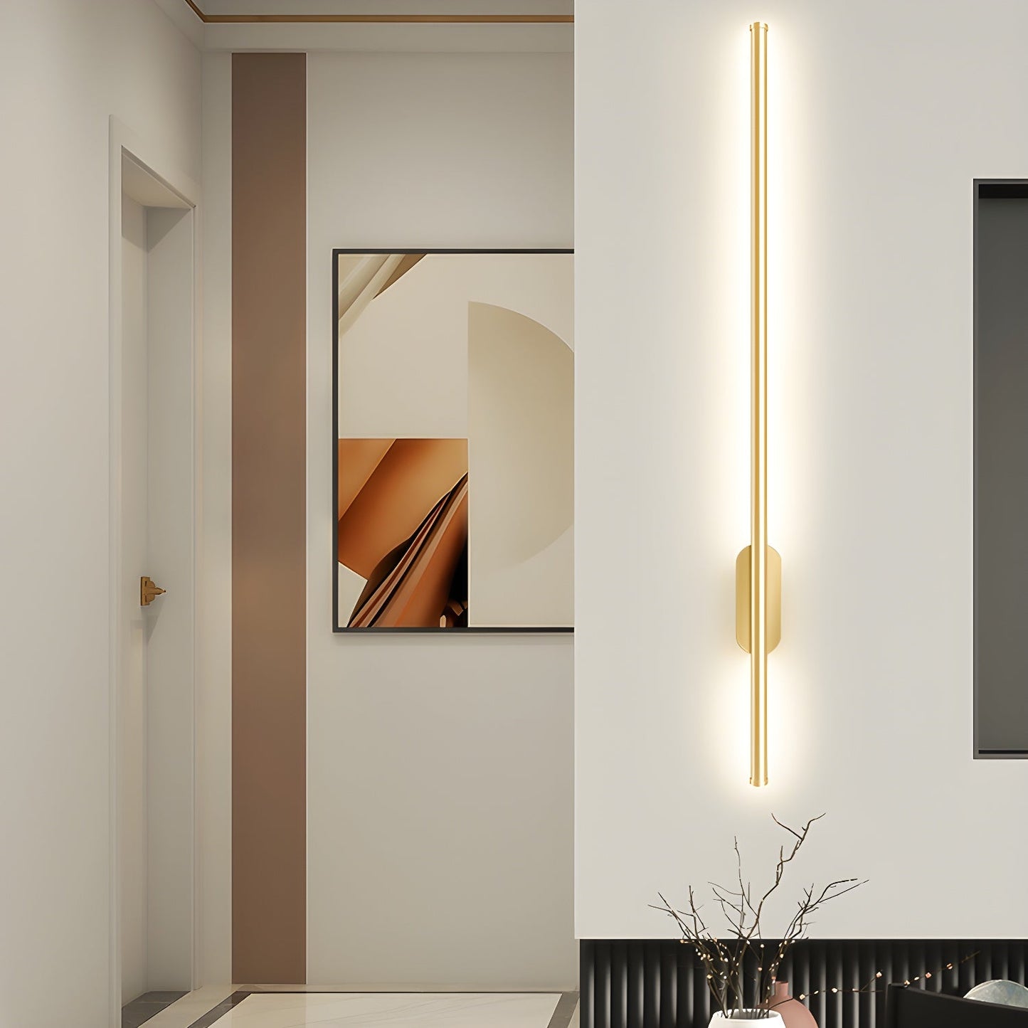 Seraphina Gold Black Linear LED Wall Sconce Modern Ambient Light