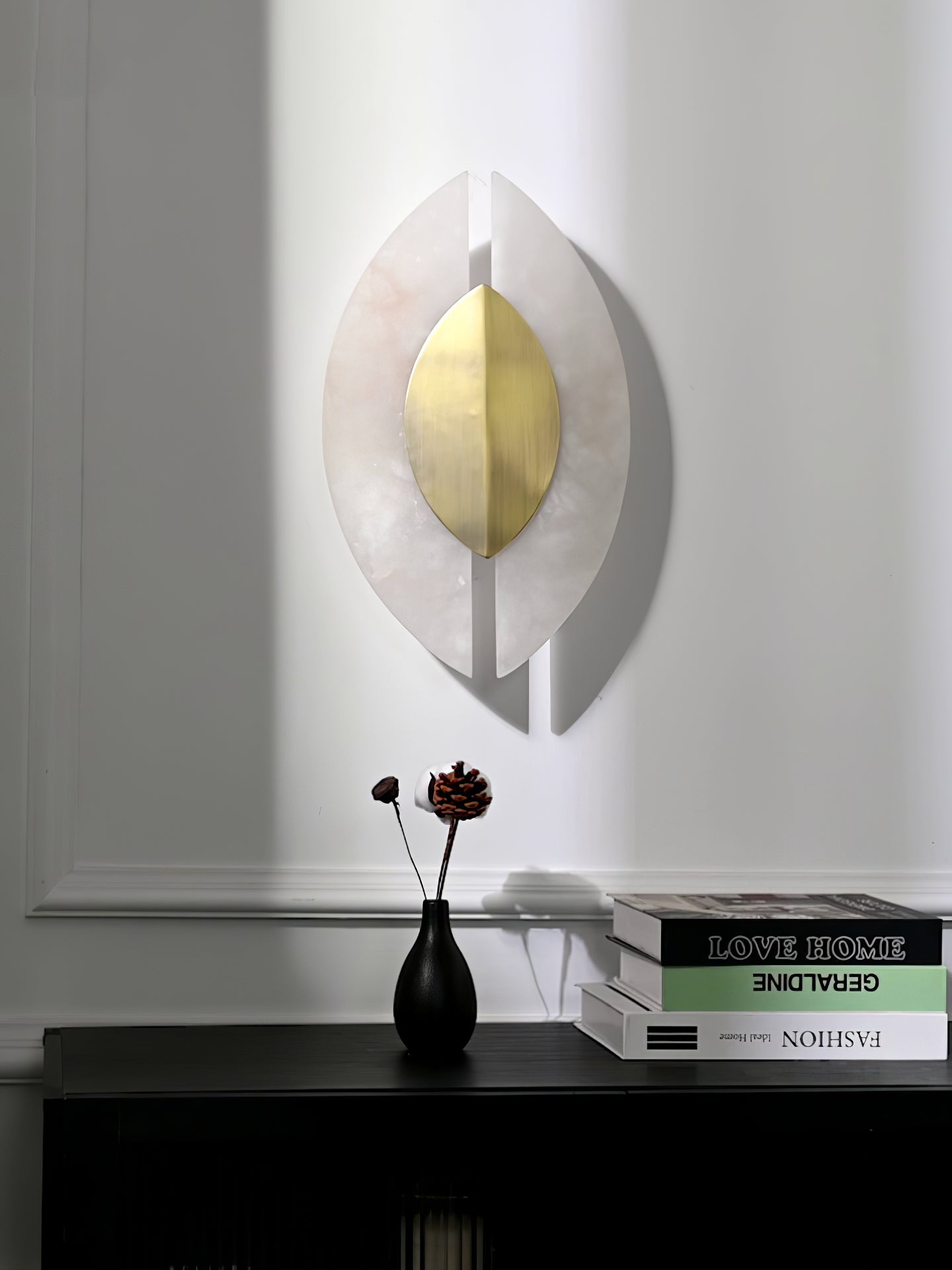 Solari Alabaster Leaf Sconce - YIOSI