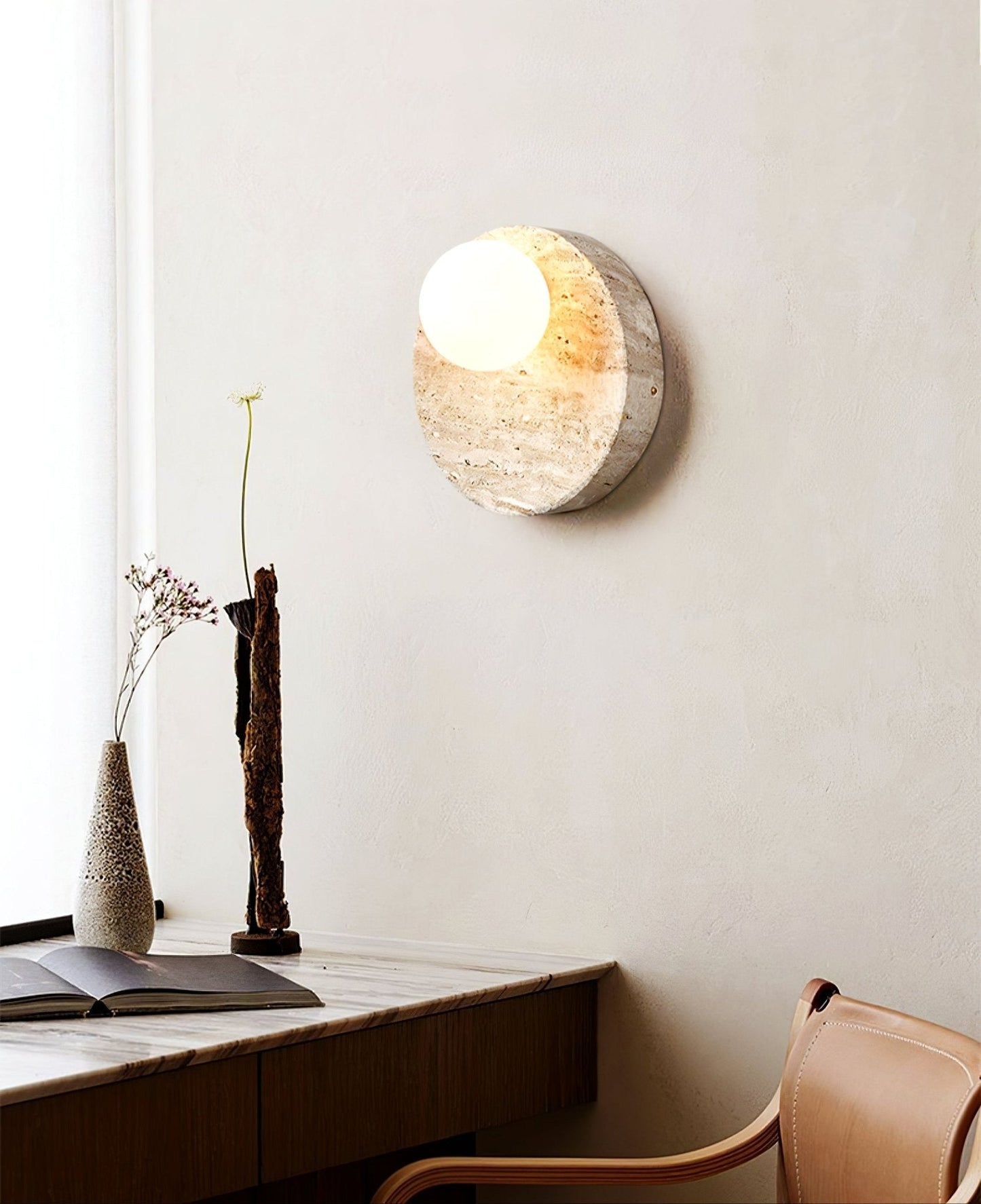 Sorella Travertine Sconce - YIOSI