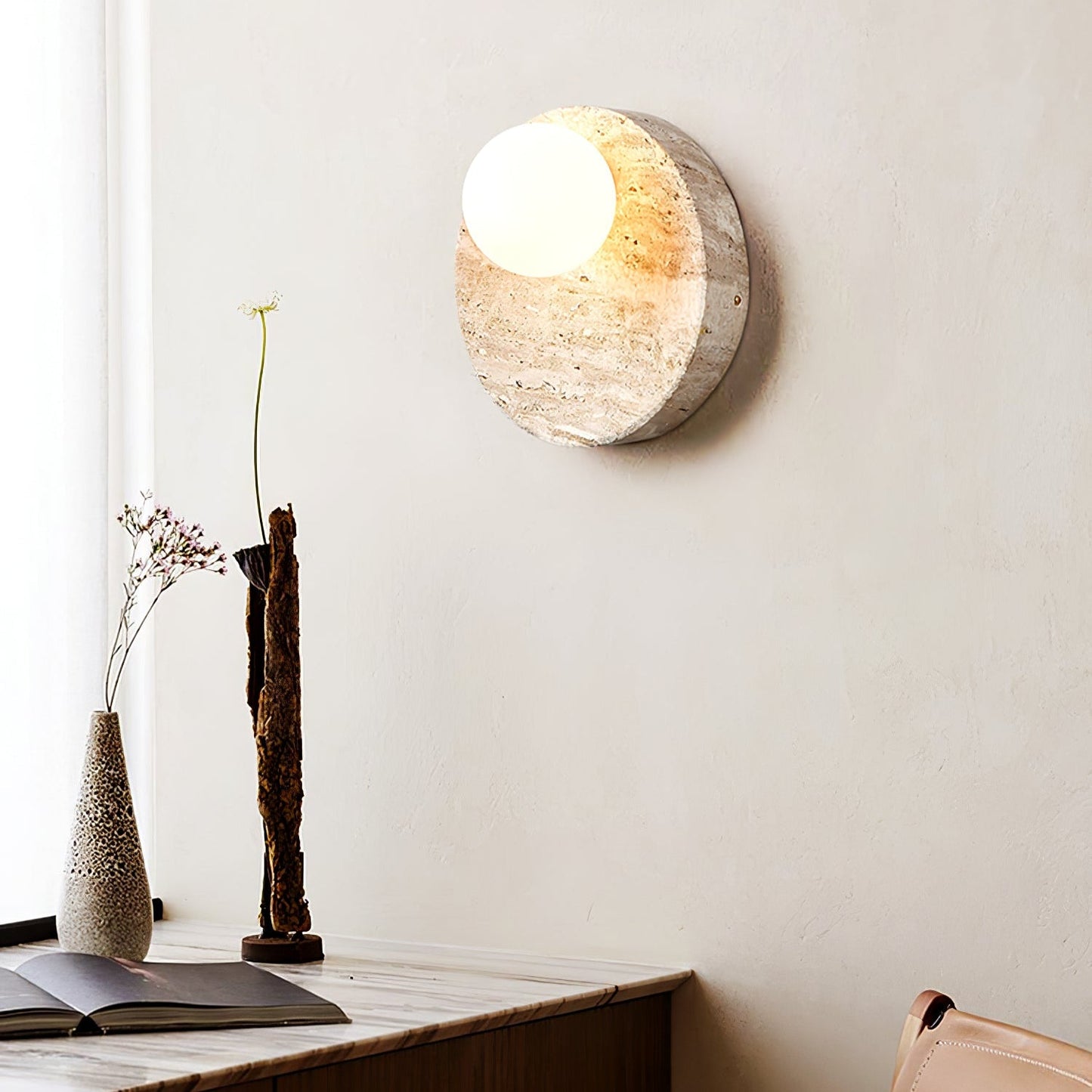 Sorella Travertine Sconce - YIOSI