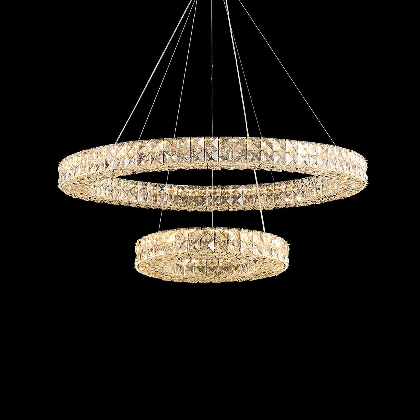 Spiridon Crystal Chandelier with Integrated LED – Silver Finish